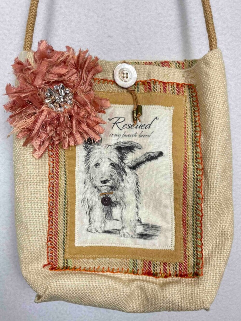 Pamela Mason Original Handmade One of A Kind Rescue Dog Womens Handbag / Purse